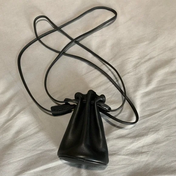 RARE vintage COACH 4144 Littleton mini black leather drawstring shoulder bag - Picture 11 of 15